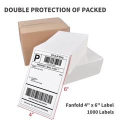 1000 4×6 Thermal Shipping Labels Fanfold, Direct Thermal Printer Labels Compa…
