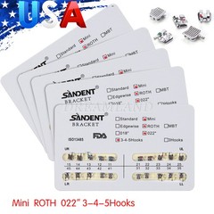 10 Packs Dental Orthodontic Metal Brackets Braces Mini Roth.022 Hooks 345