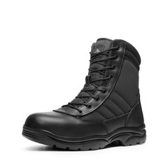 NORTIV 8 Men Steel Toe Work Boots Side Zip Outdoor Hiking Tactical Combat Boots