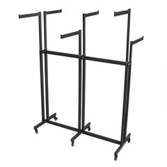 6 Arms Clothing Display Retail Rack Adjustable Floor Standing Metal Garment Rack