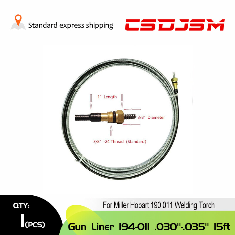 CSDJSM, MIG Welding Gun Liner 194-011 .030″-.035″ 15ft for Miller Hobart 190 011