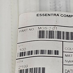 (QTY 100) Essentra Components MGS-2-01 Grommet Strips, Nylon 6/6, Natural Color