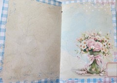 Junk Journal Booklet “COUNTRY GINGHAM” Farmhouse Cards, Pockets Ephemera 40Pg