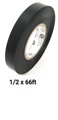 VINYL PVC ELECTRICAL TAPES FLAME RETARDANT 1/2″ X 66′, 1 ROLL BLACK