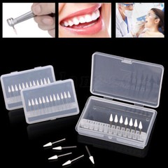 Dental White Polishing Stone Flame Cone Round/Ceramic Diamond Grinding Burr Bur