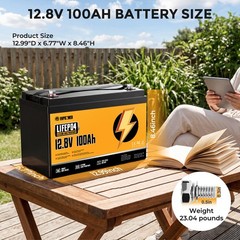 100Ah LiFePO4 Lithium Battery 12V Deep Cycles RV Marine Trolling Motors Off-grid