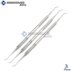 3 Pcs Dental Excavator 125/126, Restorative Double Ended Spoon 2.5mm Instruments
