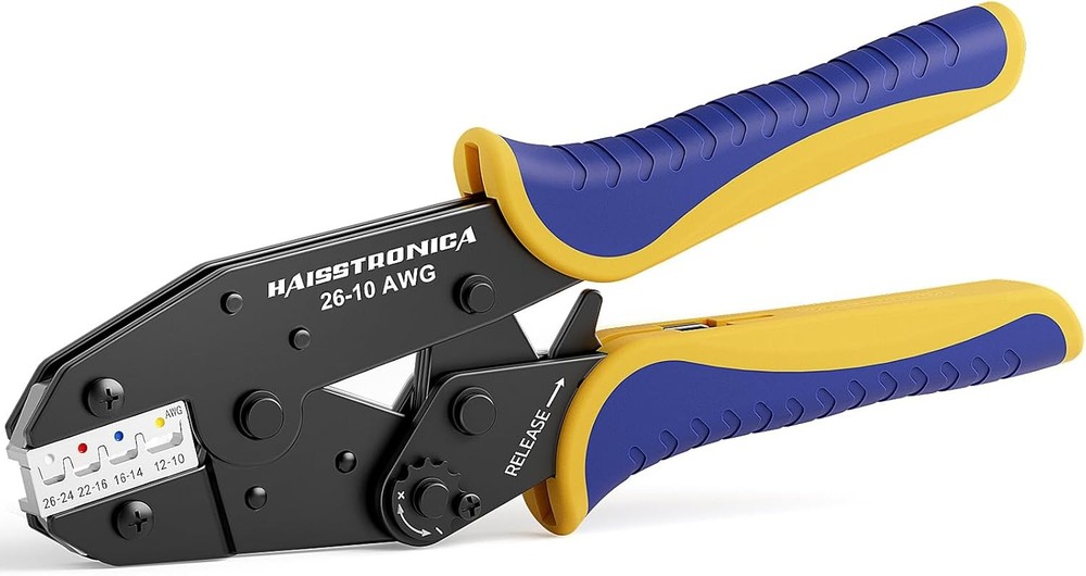 Crimping Tool for Heat Shrink Connectors-Awg 22-10 Ratchet Wire Terminal Crimper
