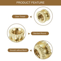 M3 x 3mm(L) x 5mm(OD) Female Thread Brass Knurled Threaded Insert, 300Pcs