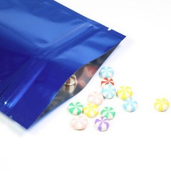 100/200/500 Glossy Blue Mylar Foil Smell Proof Resealable Zip Seal Lock Bags