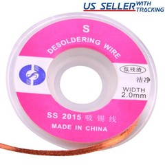 2.0mm Desoldering Braid Solder Remover Pure Copper Wick – Low Residue 1m/3ft