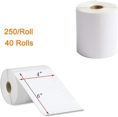 40 Rolls 4″x6″ Direct Thermal Address Shipping Labels 250/Roll for Zebra Rollo