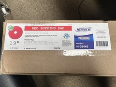 NASSCO PRO SERIES RED BUFFING FLOOR PAD, 19″ 5/Cs