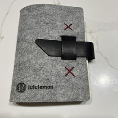 NWOT RARE LULULEMON Gray Felt Black Leather Bound Journal Notebook Promotional