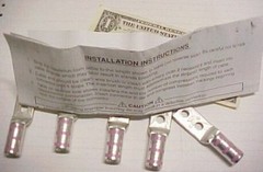 Box of 5 T&B Solid Copper 1/0 Electrical Cable Lugs Wire 54859BEPH Telecom Tin