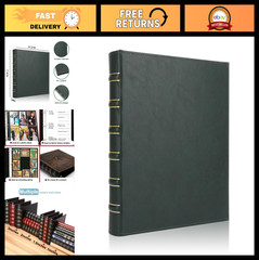 Vintage Leather 3 Ring Binder 1 Inch – Fits 8.5″ x 11″ – Dark Green D Ring Organ