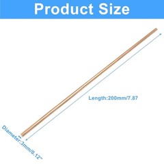 Beautifully Polished 2Pcs Copper Rods, 3mm Dia – Essential for DIY Metal Crafts
