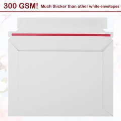 50 PCS 7×5.2 Inch Thick White Rigid Envelope Self Seal Stay Flat Photo Mailer