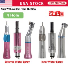 Dental Low Speed Handpiece 4Hole Inner/External WATER Spray Push/Latch