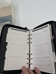 Vintage 2000 Leatherette Black Power Planner Organizer with Calculator & More
