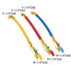 1/4″ SAE AC Refrigeration Charging Hoses Color-Coded for R134A 3Pc R22 R12