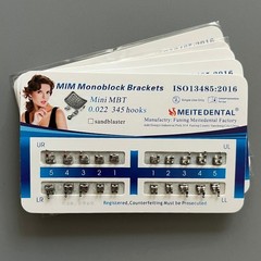 20 Sets Dental Metal Brackets MIM Monoblock Mini MBT 022 345 hooks Mesh Base