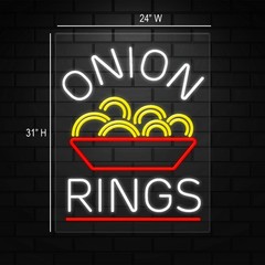 Onion Rings Sign for Business Displays | LED Flex Neon | 24″W x 31″H x 1″D