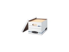 Stor/File Storage Box, Letter/Legal, Lift-Off Lid, White/Blue, 4/Carto