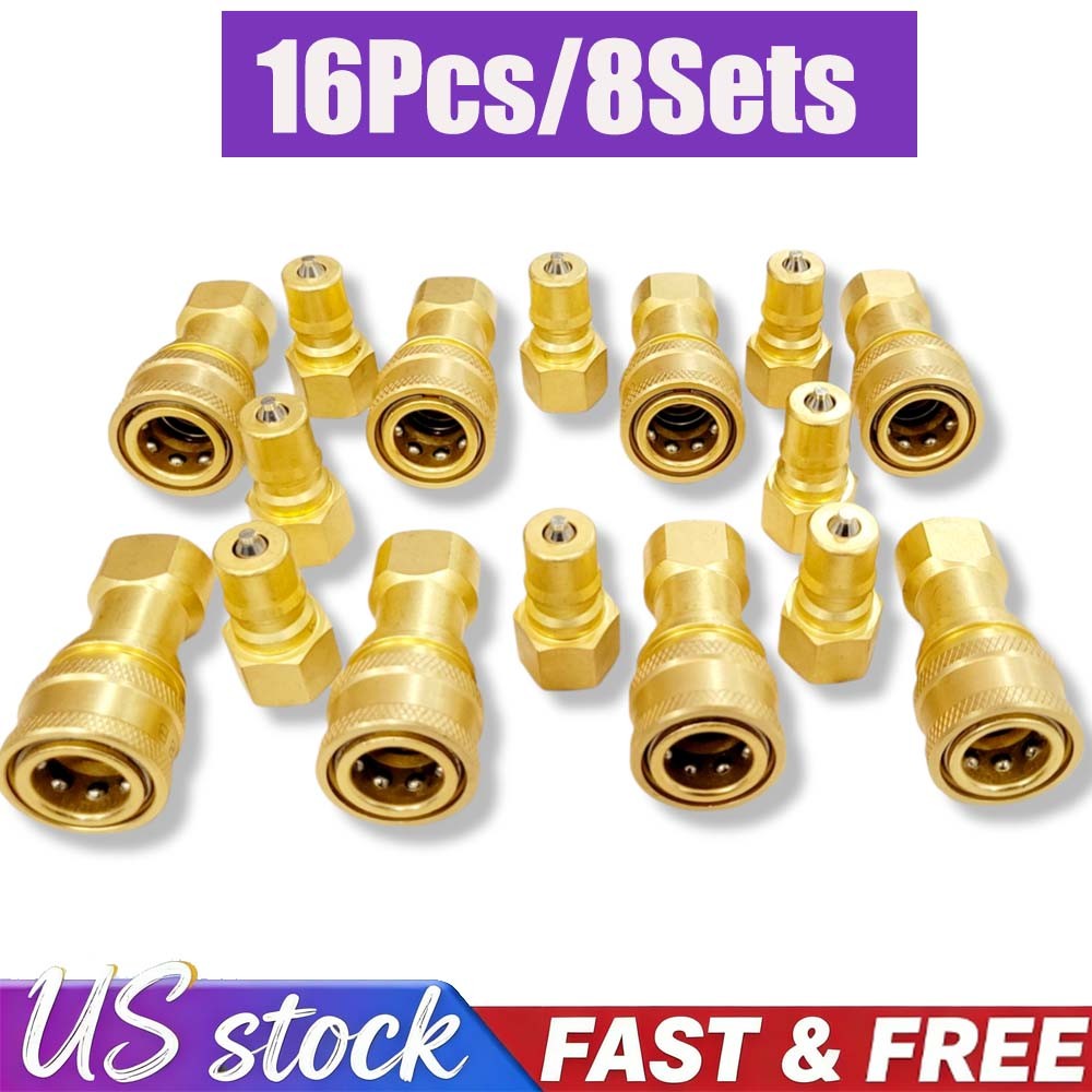 8Set Carpet Cleaning Brass 1/4″ 0.25in Quick Disconnect for Wand Hoses Fast Ship