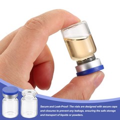 100pcs 5ml Sample Vials Lab Empty Vials with Rubber Stopper Caps Labels Clear