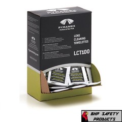 PYRAMEX LCT100 LENS CLEANING WIPES TOWELETTES, ANTI-STATIC (100 PER BOX)