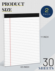Legal Pads 8.5 X 11 White Note Pads 8.5 X 11 in 2 Pack Notepads 8.5 X 11 Writing