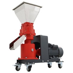 6mm Sheep/Pig Feed Pellet Mill Machine with Stainless Square Hopper 3Roller 220V