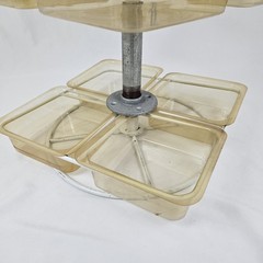Vintage 3 Tier Rotating Organizer Lazy Susan Style Acrylic Steel Retro MCM