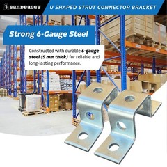 Sandbaggy Galvanized U Shaped Strut Connector Bracket – 5 Hole