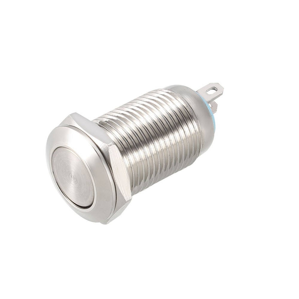 Momentary Metal Push Button Switch 10mm Mounting Dia 1NO 1NC COM DC 30V