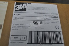 3M FP-301-1/2-BLACK-200′ 3M FP-301 1/2″ Heat Shrink 200′ Spool Black BL 2:1 NOS