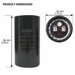 216-259 uF MFD 250V VAC Motor Start Capacitor Round 45x85mm CD60 AC Starting