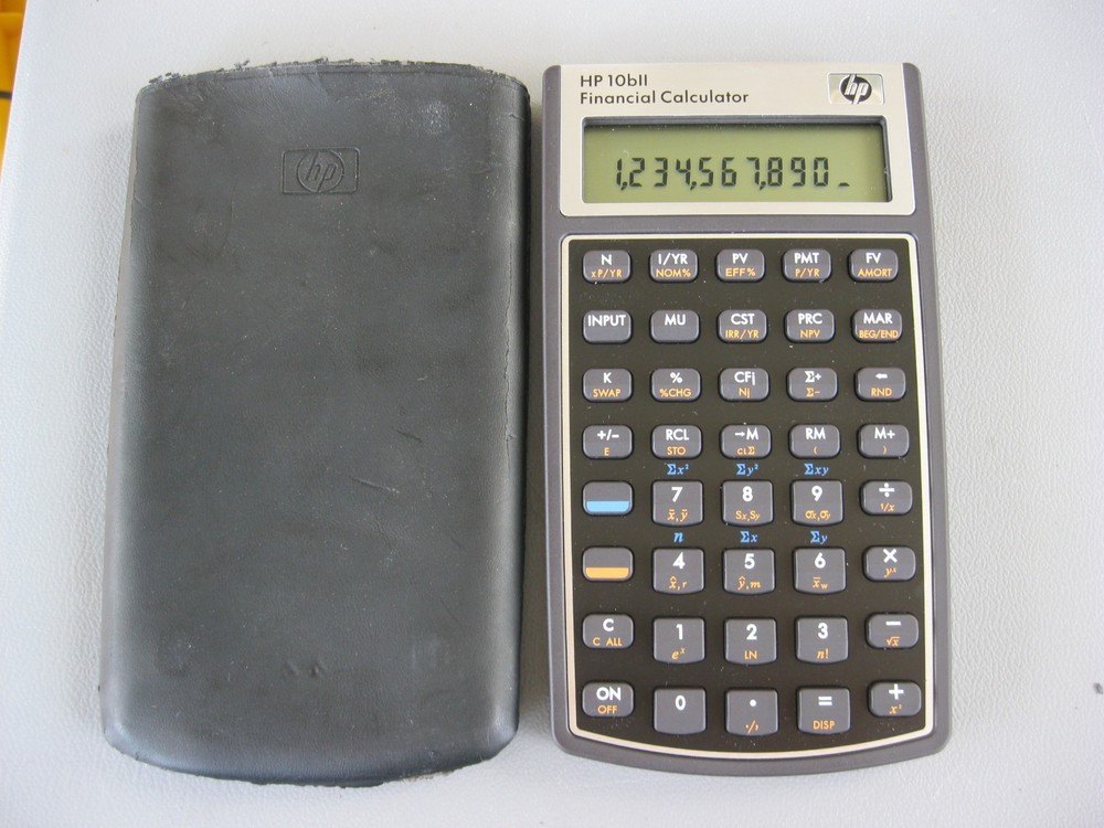 Hewlett Packard HP-10BII Financial Calculator w/case FRESH BATTERIES INSTALLED