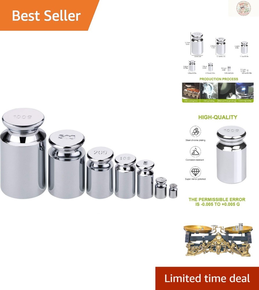 Versatile 7 PCS Calibration Weights 1g-100g for Jewelry and Laboratory Use