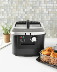 Mainstays 4L matte black deep fryer, adjustable temp control