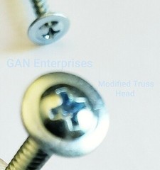 Modified Truss Head Self piercing Screws # 8 x 2 K-Lath ZINC (500)