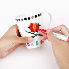 Acrylic Paint Pens for Porcelain, Professional Ceramic Drawing, 12 colors