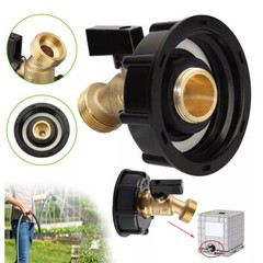 275-330 Gallon IBC Tote Tank Adapter 2″ Brass Coarse Thread Hose Faucet Valve