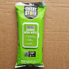 GREAT STUFF Heavy Duty Bamboo Work Wipes 30 Ct Unscented Multi-Surface 7500104
