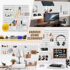 4 Pack Pegboard Panels Wall Organizer Pegboards Peg Board Brackets for Office