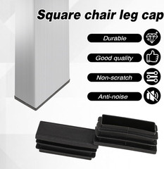 20 Pack 1″ X 2″ Rectangle End Caps Tubing End Caps Black Plastic Plug Rectangle