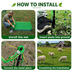 Electric Fence Netting, 164’L X 42.5″ H Electric Fence Kit for Livestock, Goat,