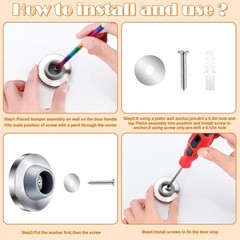 Blulu Concave Wall Door Stopper Bumper 2.5 x x 1 inches, Silver