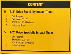 DeWalt Accessory Kit 10 Piece 1/2″ and 3/8″ Drive DWMT74741CL New